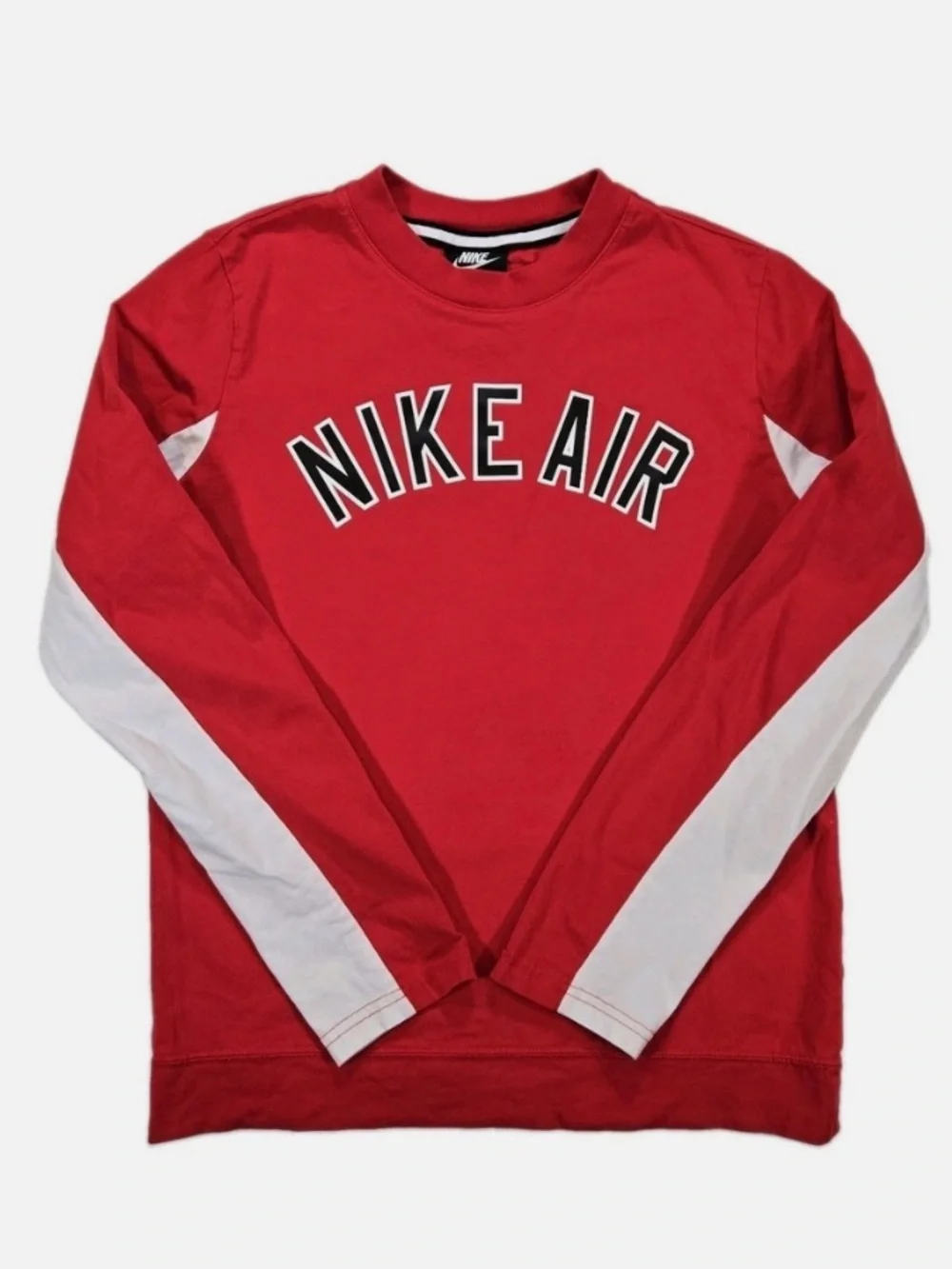 Nike Air Kids Red White Long Sleeve Athletic Shirt Boys Size 8/10 vintage inspo